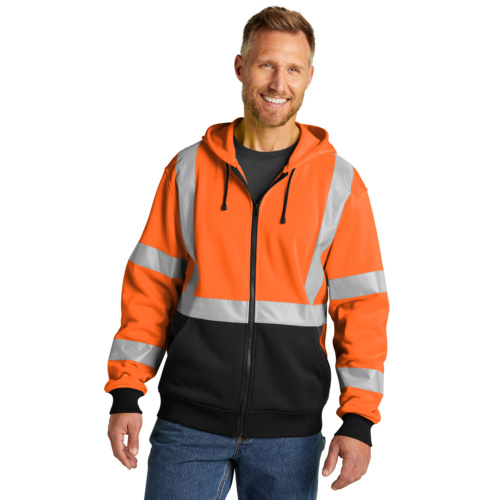 A107 Class 3 Heavy Duty Fleece Full Zip Hoodie Thumbnail