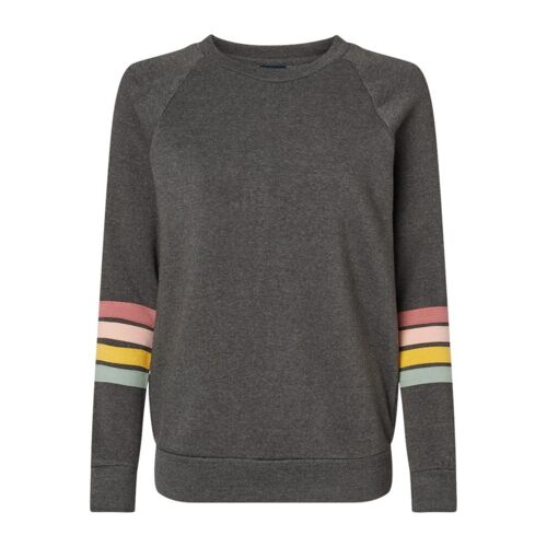 Women's Striped Sleeves Crewneck Sweatshirt Thumbnail