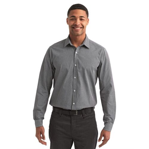 Men's Microcheck Gingham Cotton Shirt Thumbnail