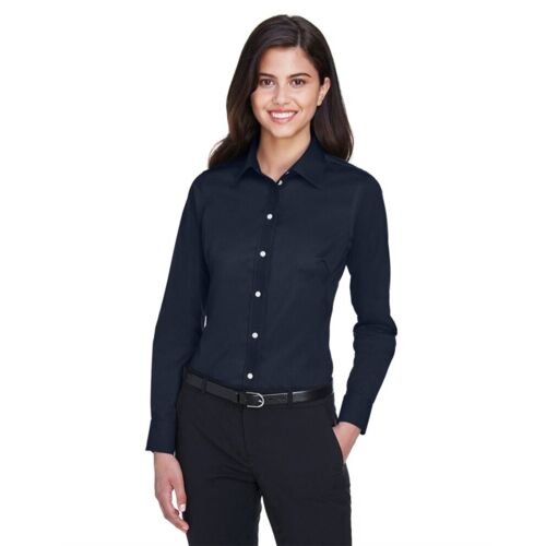 Women's Crown Collection® Solid Stretch Twill Woven Dress Shirt Thumbnail