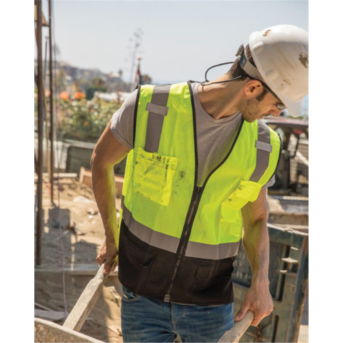 Unisex Black Bottom Mesh Class 2 Vest Thumbnail