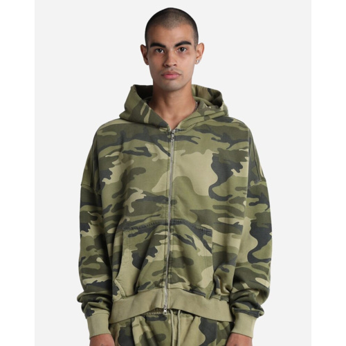 Unisex Garment-Dyed Cropped Full-Zip Hooded Sweatshirt Thumbnail