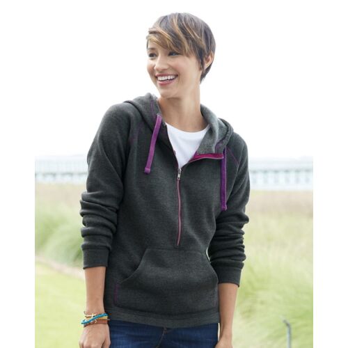 Women's Triblend Half-Zip Hooded Sweatshirt Thumbnail