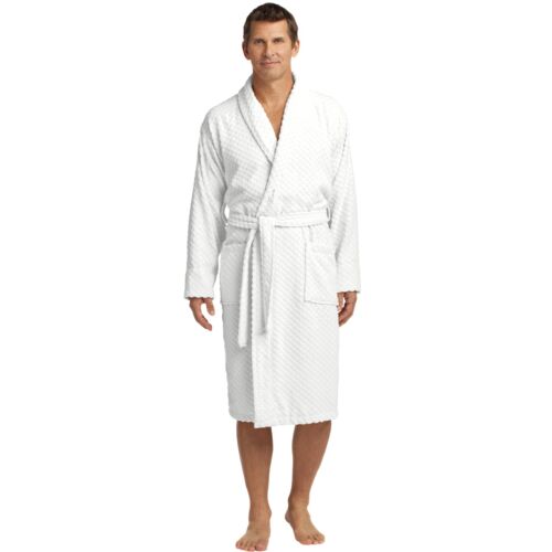 Checkered Terry Shawl Collar Robe Thumbnail
