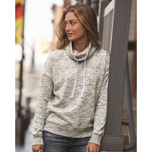 Women’s Mélange Fleece Cowl Neck Sweatshirt Thumbnail
