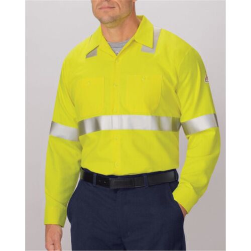 Men's Tall High Visibility Long Sleeve Work Shirt Thumbnail
