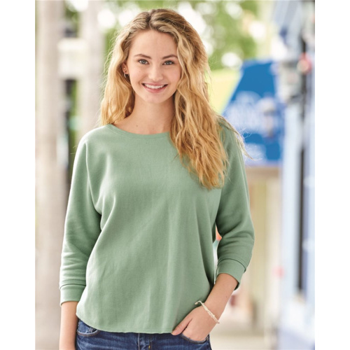 Women's Lounge Fleece Dolman Crewneck Sweatshirt Thumbnail