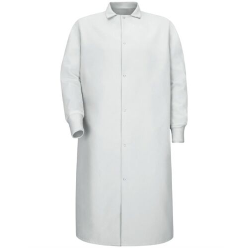 Unisex Gripper-Front Pocketless Butcher Coat With Knit Cuffs Thumbnail