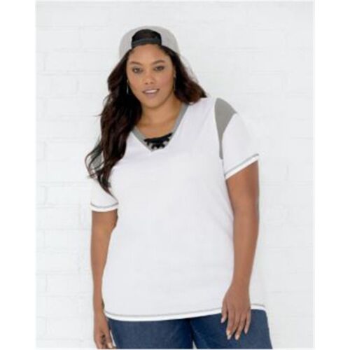Women's Curvy Lace Up Fine Jersey Tee Thumbnail