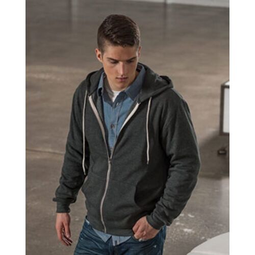 Unisex Retro Heather Full-Zip Hooded Sweatshirt Thumbnail