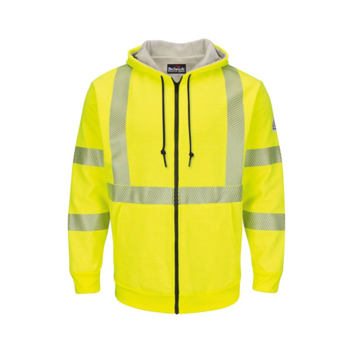 Men's Hi-Visibility Zip-Front Hooded Fleece Sweatshirt with Waffle Lining Thumbnail